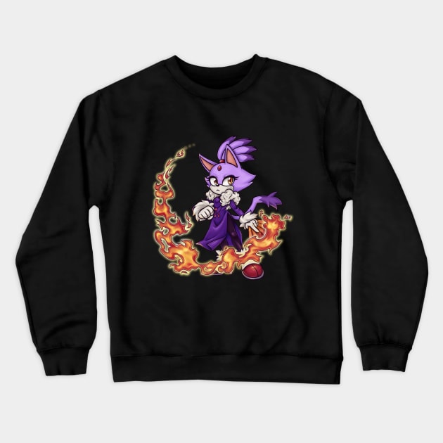 Blaze the Cat Crewneck Sweatshirt by LinketTheElf98